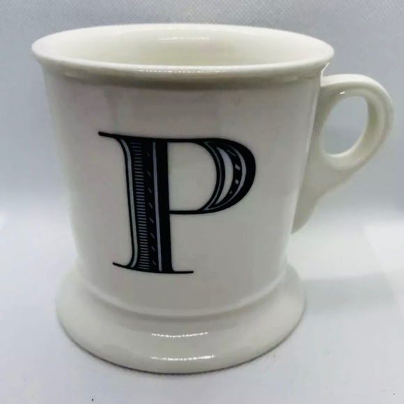 Anthropologie Initial P Shaving Mug Coffee Mug EUC